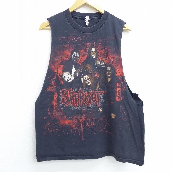 L 古着 ノースリーブ ロック バンド Tシャツ スリップノット コットン クルーネック 黒 ブラック jul09 中古 メンズ Tstp 古着屋rushout 通販 Yahoo ショッピング