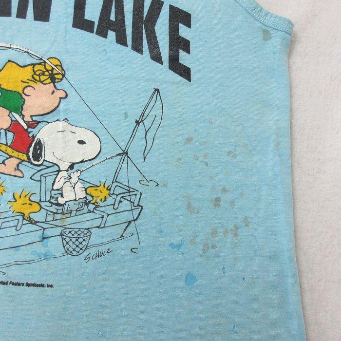 SNOOPY L/古着 ビンテージ タンクトップ メンズ 80s ピーナッツ 