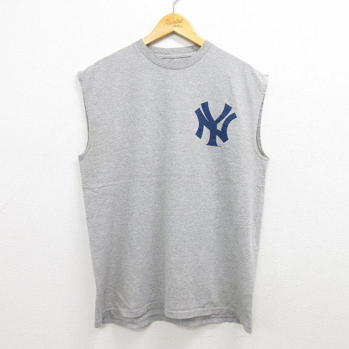 L/古着 マジェスティック ノースリーブ Tシャツ メンズ MLB ニューヨークヤンキース クルーネック グレー 霜降り メジャーリーグ ベースボ :  tstp22044566 : 古着屋RushOut - 通販 - Yahoo!ショッピング
