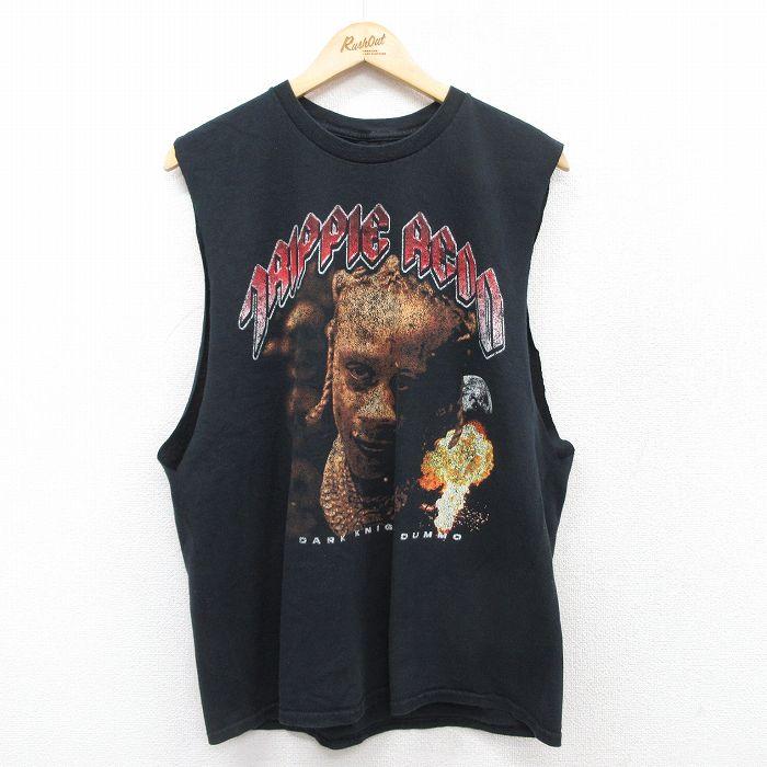 L/古着 ノースリーブ ヒップホップ ラップ Tシャツ メンズ トリッピー 