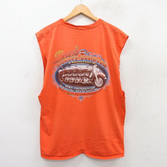 HARLEY DAVIDSON ヴィンテージノースリーブTシャツ XL相当 Harley Davidson（ハーレー・ダビッドソン） XL/古着 ノースリーブ T