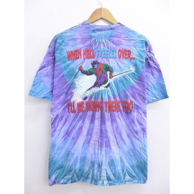 Xl 古着 ビンテージ Tシャツ スキー 大きいサイズ 紫他 パープル タイダイ Spe 19apr25 中古 メンズ 半袖 Tsv 古着屋rushout 通販 Yahoo ショッピング