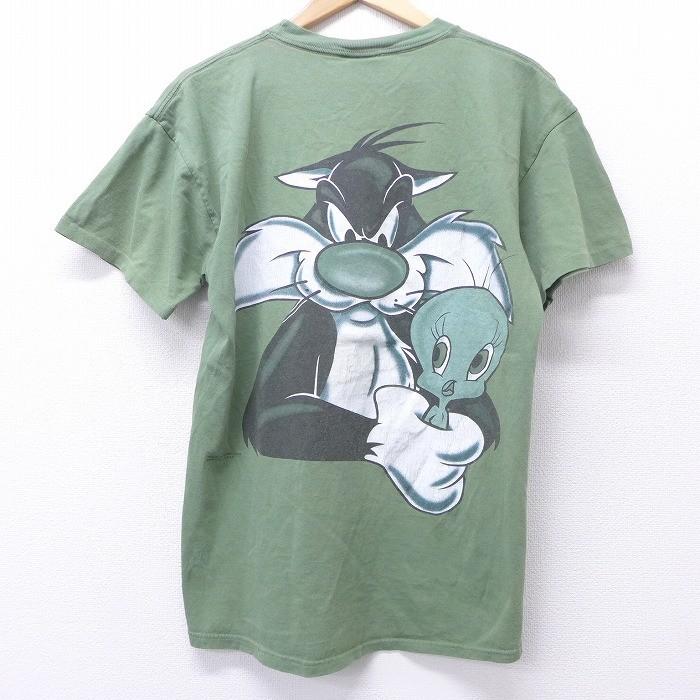 Xl 古着 半袖 ビンテージ Tシャツ 90s ルーニーテューンズ Looney Tunes シルベスター トゥイーティー コットン クルーネック 緑 グリーン Spe mar27 中古 Tsv 古着屋rushout 通販 Yahoo ショッピング