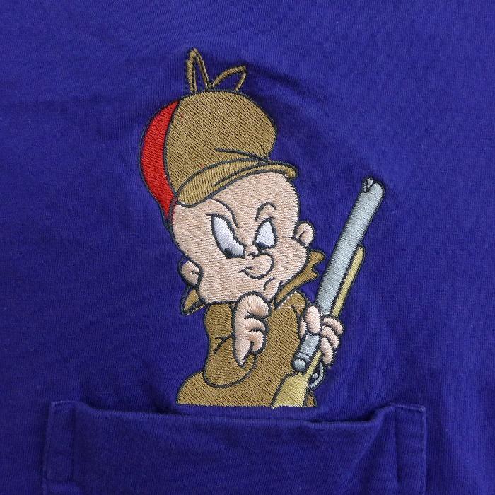 Xl 古着 半袖 ビンテージ Tシャツ 90s ルーニーテューンズ Looney Tunes エルマーファッド ダフィーダック 刺繍 胸ポケット付き 大きいサイズ コットン クルーネ Tsv 古着屋rushout 通販 Yahoo ショッピング