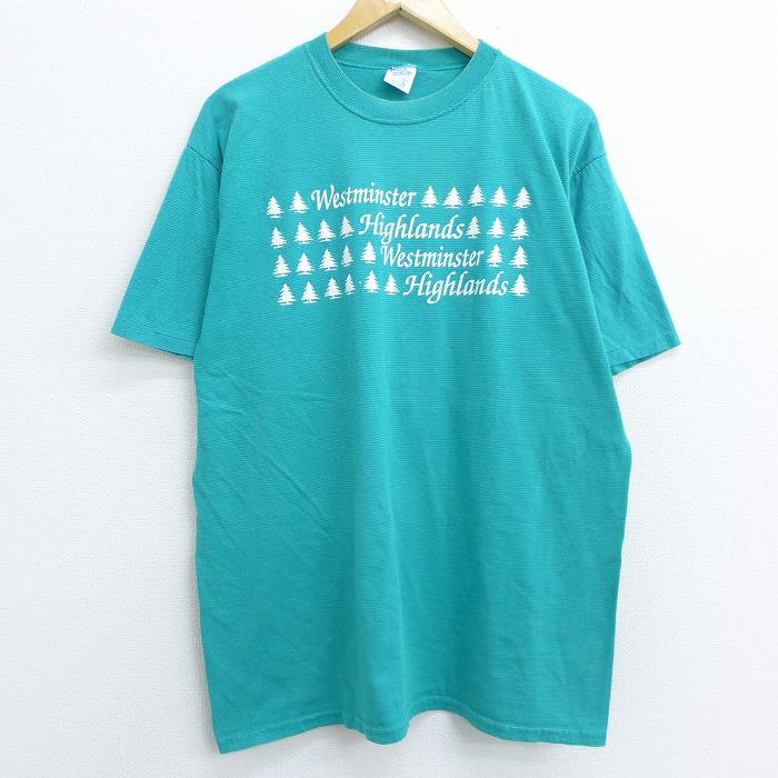 L 古着 半袖 ビンテージ Tシャツ 90s 木 ウェストミンスター Highlands クルーネック 青緑 ボーダー jul08 中古 メンズ Tsv 古着屋rushout 通販 Yahoo ショッピング