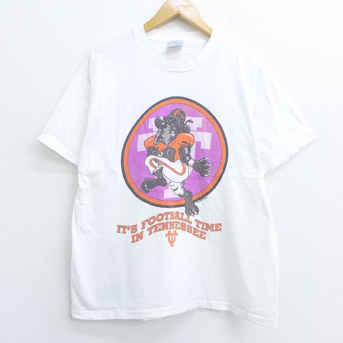 L 古着 半袖 ビンテージ Tシャツ 90s ヘインズ Hanes テネシー 犬 フットボール コットン クルーネック 白 ホワイト Spe jul28 中古 メンズ Tsv 古着屋rushout 通販 Yahoo ショッピング