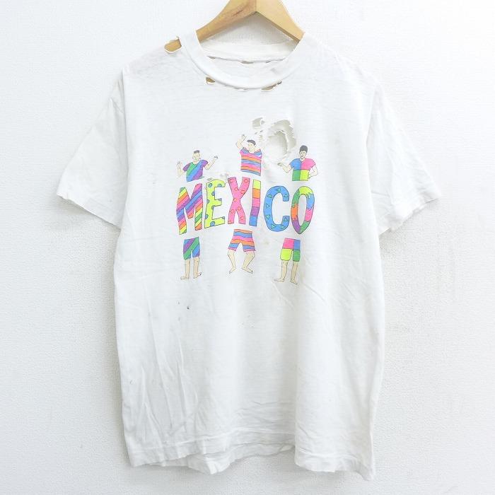 古着 ビンテージ 80s トップス メキシカン 刺繍 Tシャツ オンライン