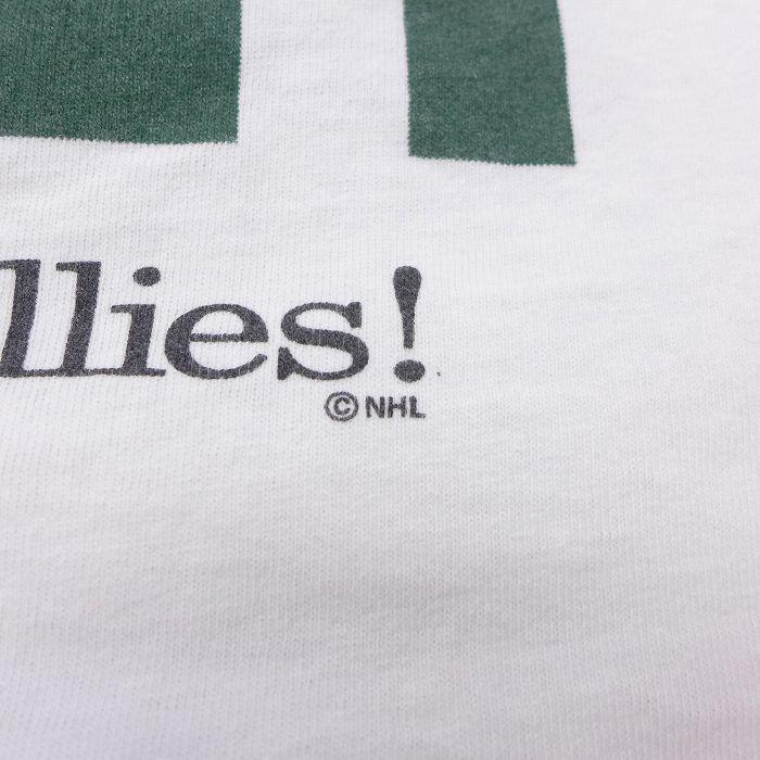 M/古着 リー Lee 半袖 ビンテージ Tシャツ メンズ 90s NHL アリゾナコヨーテズ コットン クルーネック 白 ホワイト アイス