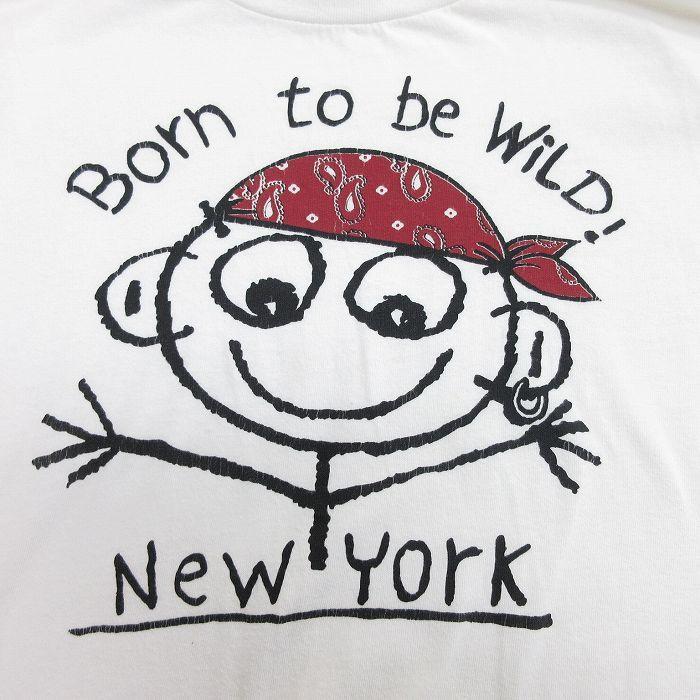 L/古着 半袖 ビンテージ Tシャツ メンズ 80s Born to be WiLD バンダナ