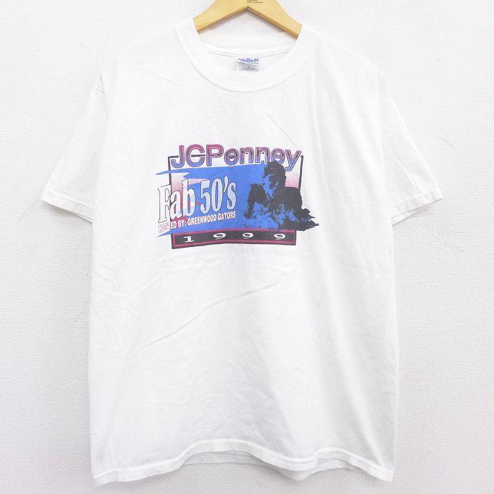 L/古着 JCペニー 半袖 ビンテージ Tシャツ メンズ 90s コットン クルー 