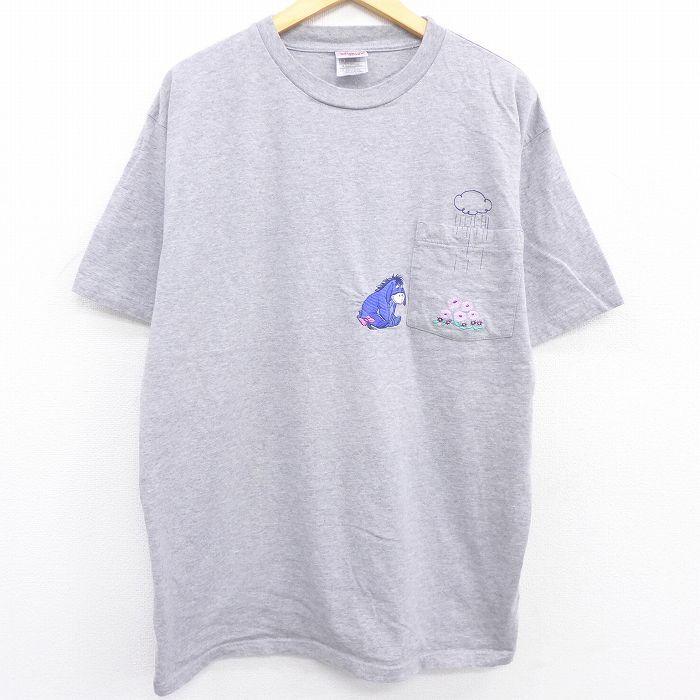 L/古着 半袖 ビンテージ Tシャツ メンズ s ディズニー DISNEY くまの