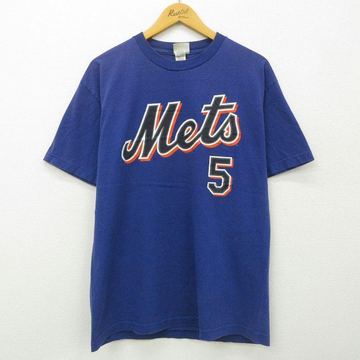 L/古着 リー Lee 半袖 ビンテージ Tシャツ メンズ 00s MLB ニューヨークメッツ デビッドライト コットン クルーネック 紫 パープル  メジャ :tsv22050371:古着屋RUSHOUT - 通販 - Yahoo!ショッピング