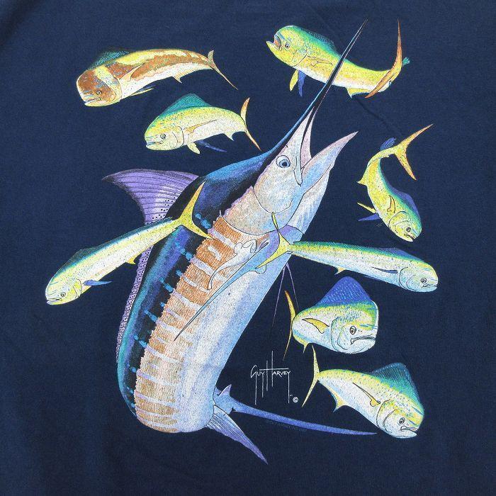 XL/古着 半袖 ビンテージ Tシャツ メンズ 00s 魚 カジキマグロ 胸  