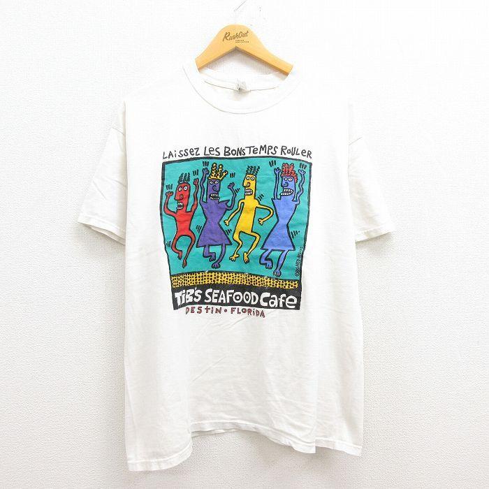 XL/古着 半袖 ビンテージ Tシャツ メンズ 00s TiBS SEAFOOD CAFE 