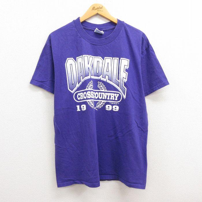 L/古着 ヘインズ 半袖 ビンテージ Tシャツ メンズ 90s OAKDALE クロス 