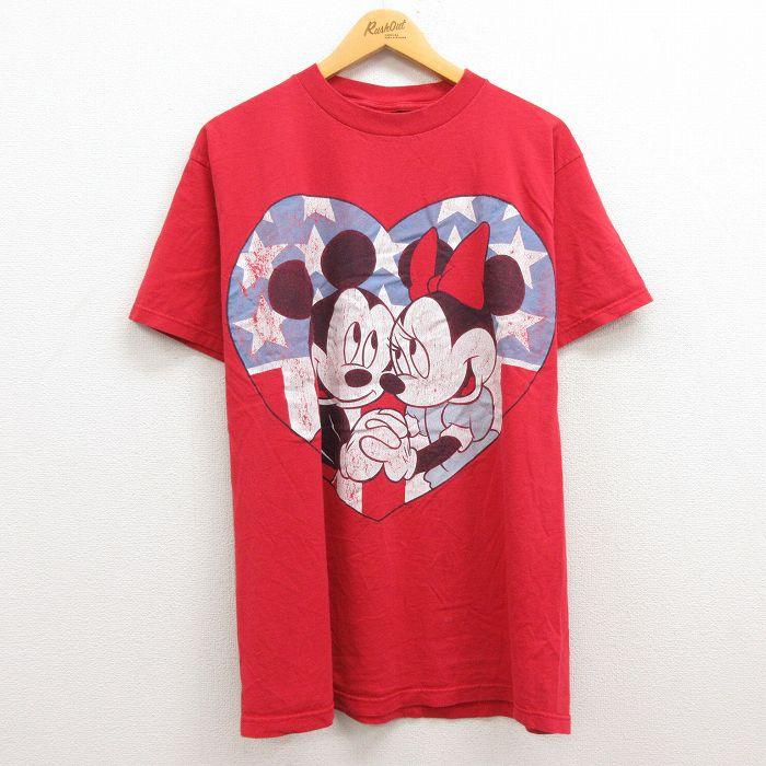 L/古着 半袖 ビンテージ Tシャツ メンズ 90s ディズニー ミッキー