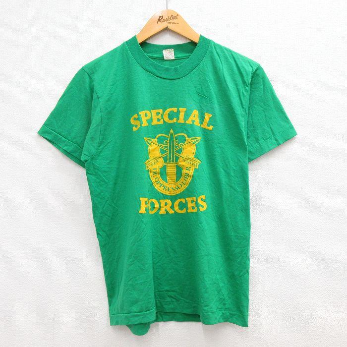 S/古着 半袖 ビンテージ Tシャツ メンズ 80s SPECIAL FORCES クルー 