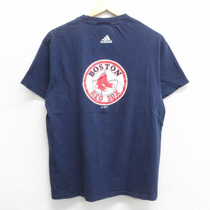 L/古着 アディダス adidas 半袖 ビンテージ Tシャツ メンズ 00s ワンポイントロゴ MLB ボストンレッドソックス コットン クルーネック｜furugiyarushout｜02