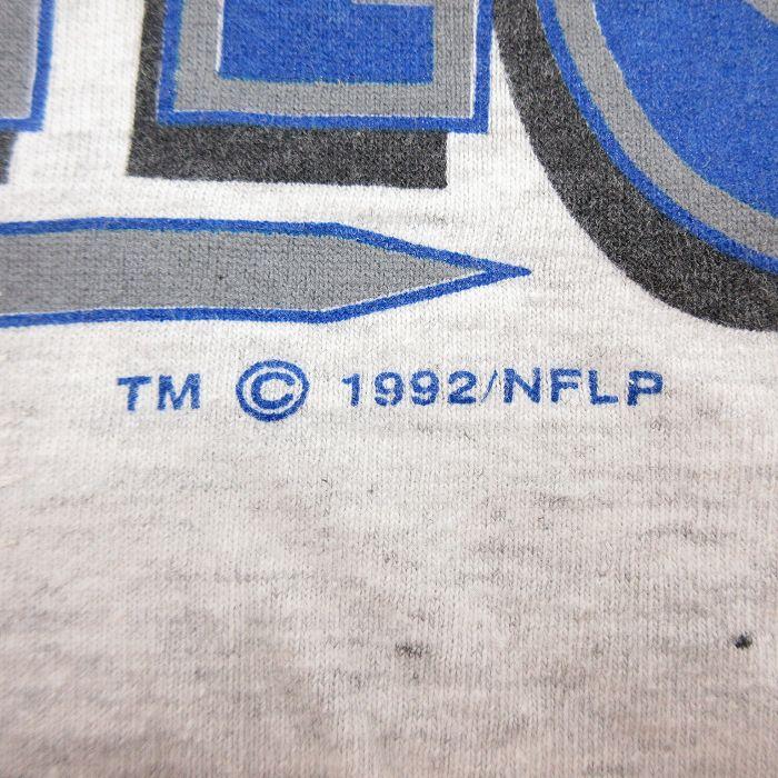 XL/古着 半袖 ビンテージ Tシャツ メンズ 90s NFL デトロイトライオンズ クルーネック 薄グレー 霜降り アメフト スーパーボウル 23may｜furugiyarushout｜04