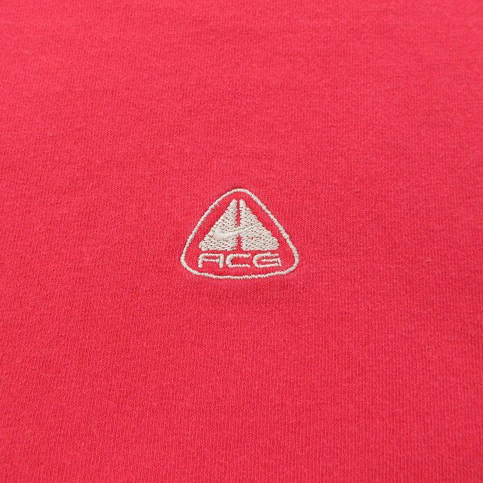 XL/古着 ナイキ NIKE 半袖 ビンテージ Tシャツ メンズ 00s ワンポイントロゴ ACG 大きいサイズ コットン クルーネック 赤 レッド 23jun｜furugiyarushout｜02