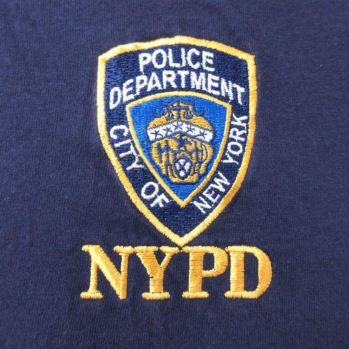 XL/古着 半袖 ビンテージ Tシャツ メンズ 00s NYPD ポリス コットン クルーネック 紺 ネイビー 23jul21 中古｜furugiyarushout｜02