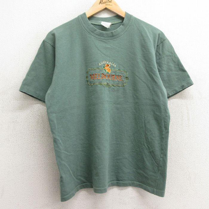 L/古着 半袖 ビンテージ Tシャツ メンズ 90s メルボルン コアラ 刺繍 