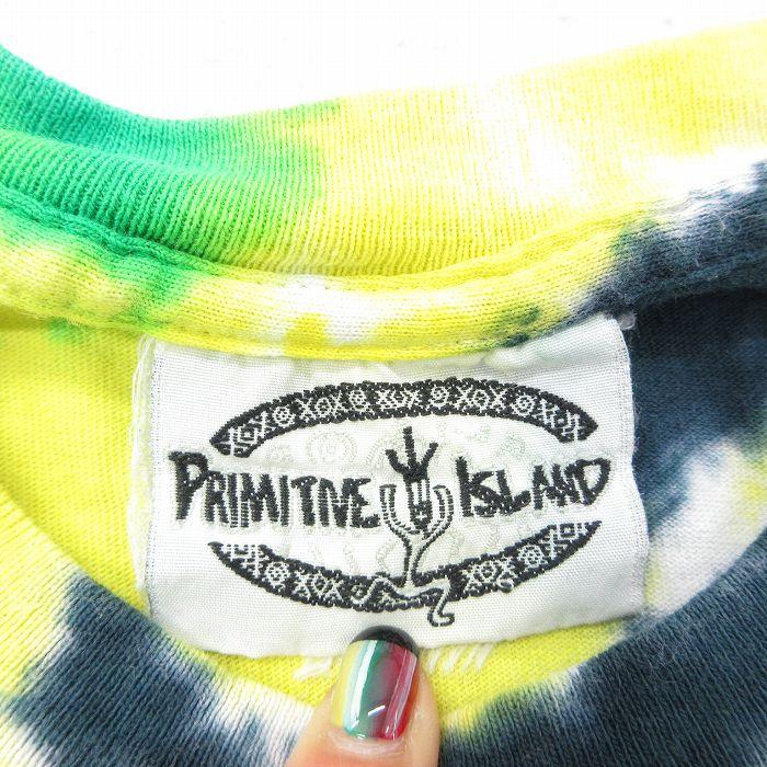 L/古着 半袖 ビンテージ Tシャツ メンズ 00s ヤシの木 家 刺繍 クルー 