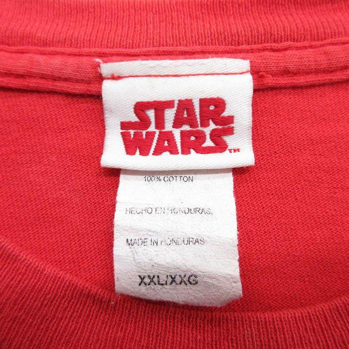 XL/古着 半袖 ビンテージ Tシャツ メンズ 00s 映画 スターウォーズ STAR WARS 大きいサイズ コットン クルーネック 赤 レッド 24apr03 中古｜furugiyarushout｜03