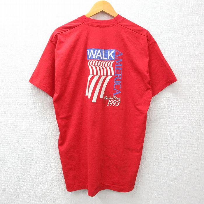XL/古着 フルーツオブザルーム 半袖 ビンテージ Tシャツ メンズ 90s Key WALK クルーネック 赤 レッド 24apr06 中古｜furugiyarushout｜02