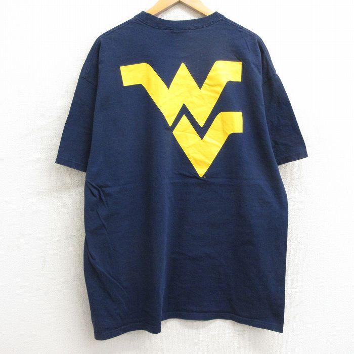 XL/古着 ナイキ NIKE 半袖 ビンテージ Tシャツ メンズ 00s MOUNTAINEERS ウエストバージニア 大学 大きいサイズ コットン クルーネック 紺｜furugiyarushout｜02