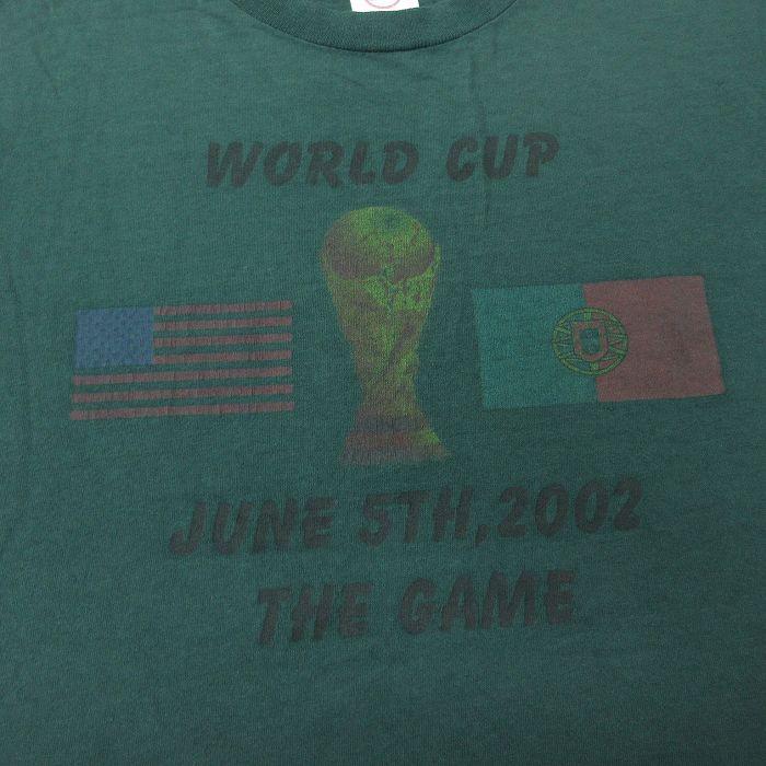 XL/古着 半袖 ビンテージ Tシャツ メンズ 00s サッカー ワールドカップ 星条旗 大きいサイズ コットン クルーネック 緑 グリーン spe 24apr｜furugiyarushout｜02
