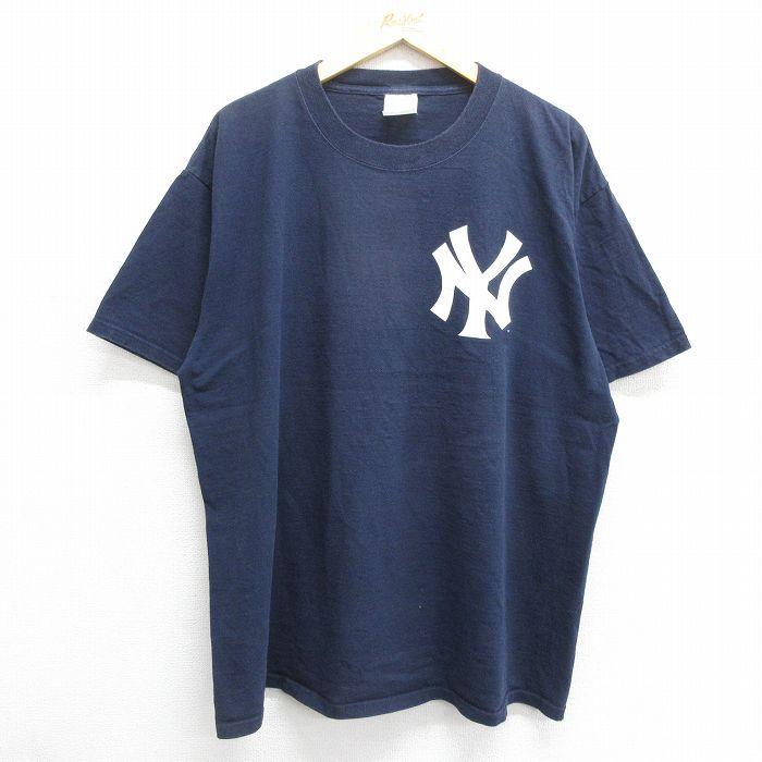 XL/古着 半袖 ビンテージ Tシャツ メンズ 00s MLB ニューヨークヤンキース ティノマルティネス 24 大きいサイズ クルーネック 紺 ネイビー｜furugiyarushout｜02