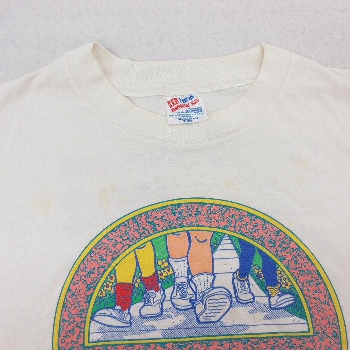 XL/古着 ヘインズ 半袖 ビンテージ Tシャツ メンズ 90s WALK 企業広告 大きいサイズ クルーネック 白 ホワイト 24may13 中古｜furugiyarushout｜07