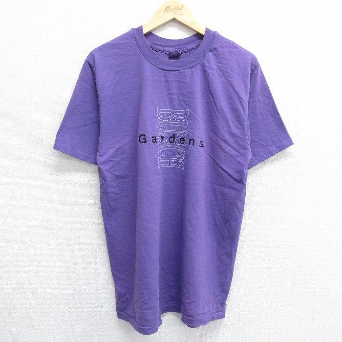 M/古着 半袖 ビンテージ Tシャツ メンズ 90s ブッシュガーデンズ 刺繍