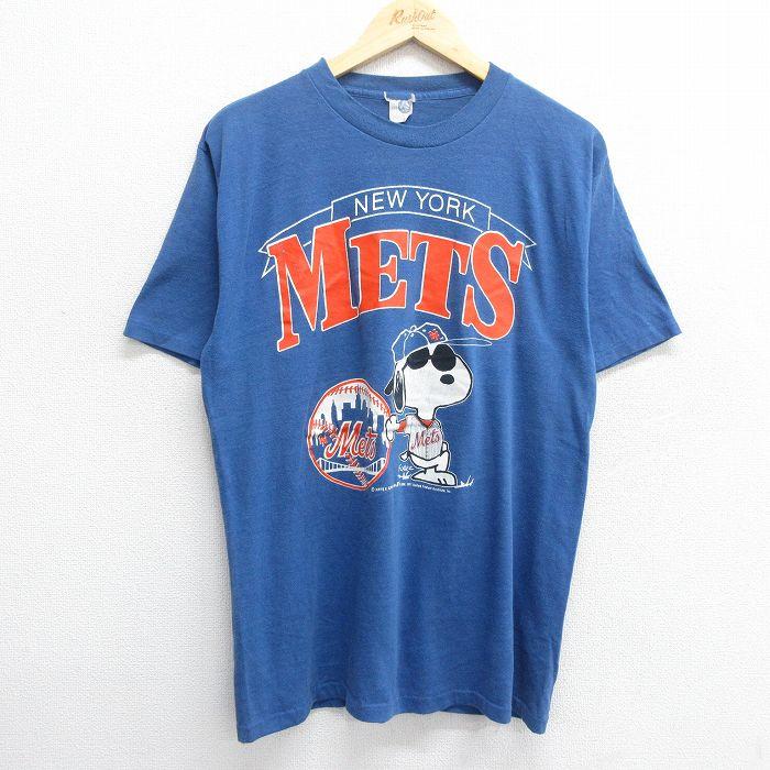 SNOOPY XL/古着 ARTEX 半袖 ビンテージ Tシャツ メンズ 80s MLB 