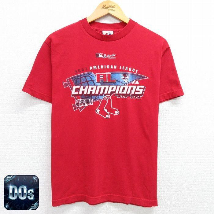 00s MLB レッドソックス Nava #29 Tシャツ 古着 MLB M/古着 マジェスティック 半袖 ビンテージ Tシャツ メンズ 00s MLB