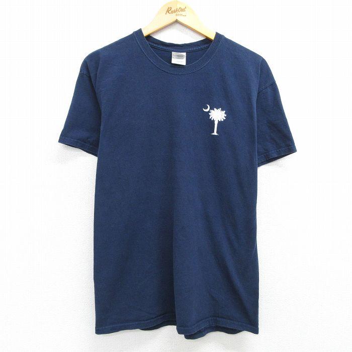 L/古着 半袖 ビンテージ Tシャツ メンズ 00s ヤシの木 月 コットン 
