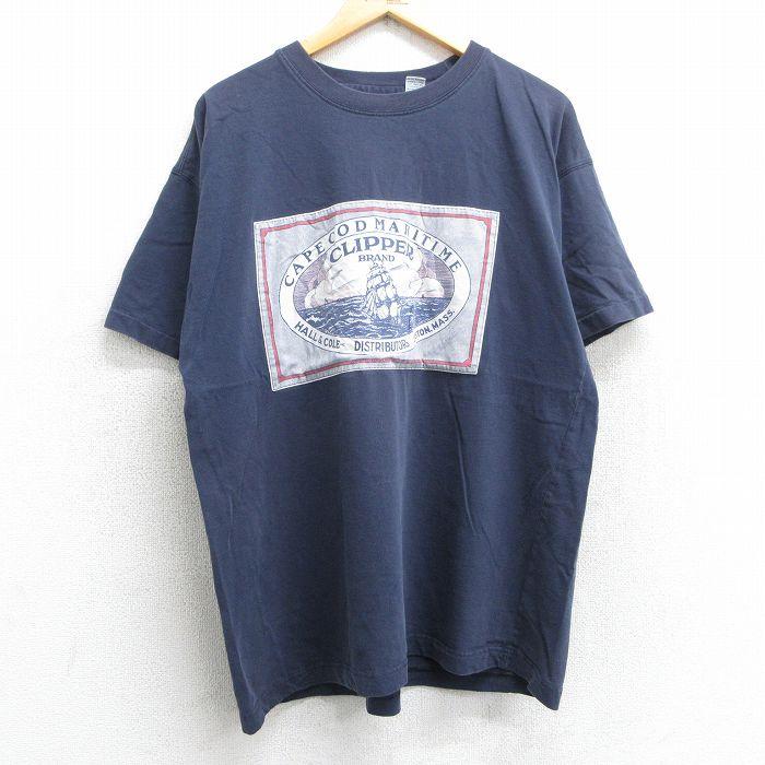 XL/古着 半袖 ビンテージ Tシャツ メンズ 90s 船 CLIPPER コットン