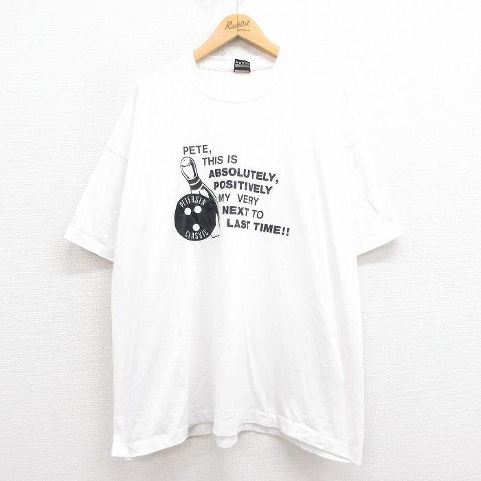 2XL ヴィンテージ フルーツオブザルーム 企業ロゴ ボーリング 半袖 Tシャツ XL/古着 フルーツオブザルーム 半袖 ビンテージ Tシャツ メンズ