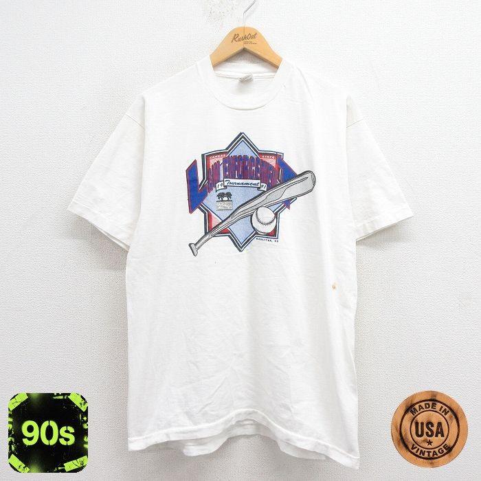 希少90s fruit of the loom ベースボールTシャツ FRUIT OF THE LOOM（フルーツオブザルーム） L/古着 半袖 ビンテージ T