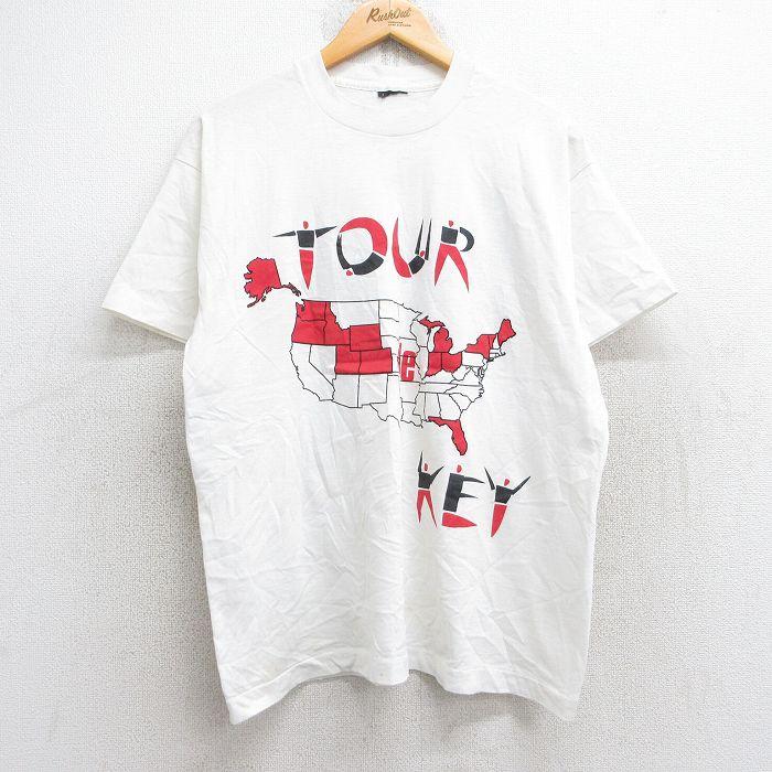 KEY L/古着 半袖 ビンテージ Tシャツ メンズ 90s アメリカ カギ クルー