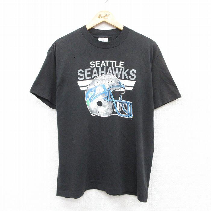L/古着 半袖 ビンテージ Tシャツ メンズ 80s NFL シアトルシーホークス