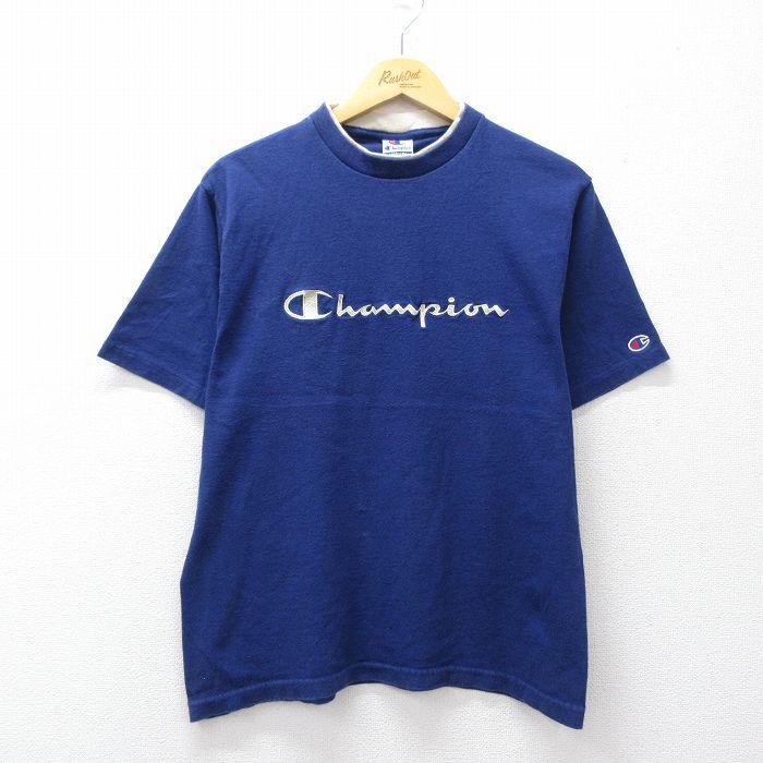 80s チャンピオン ヴィンテージ 半袖スウェット 紺 カレッジ M Champion（チャンピオン） M/古着 半袖 ビンテージ Tシャツ メンズ 90