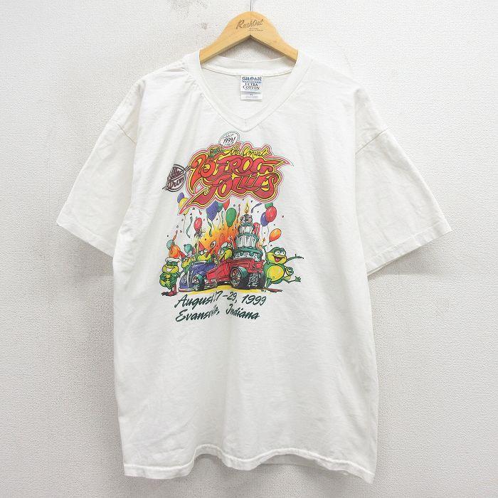 XL/古着 半袖 ビンテージ Tシャツ メンズ 90年代 90s カエル ホット