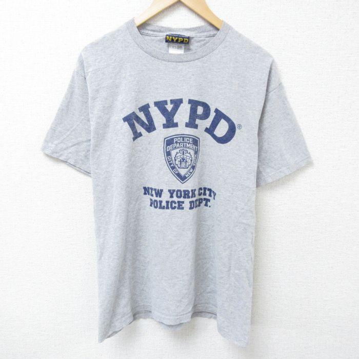 L/古着 半袖 ビンテージ Tシャツ メンズ 00s ポリス クルーネック 