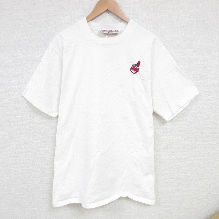 L/古着 半袖 ビンテージ Tシャツ メンズ 90s MLB クリーブランド  