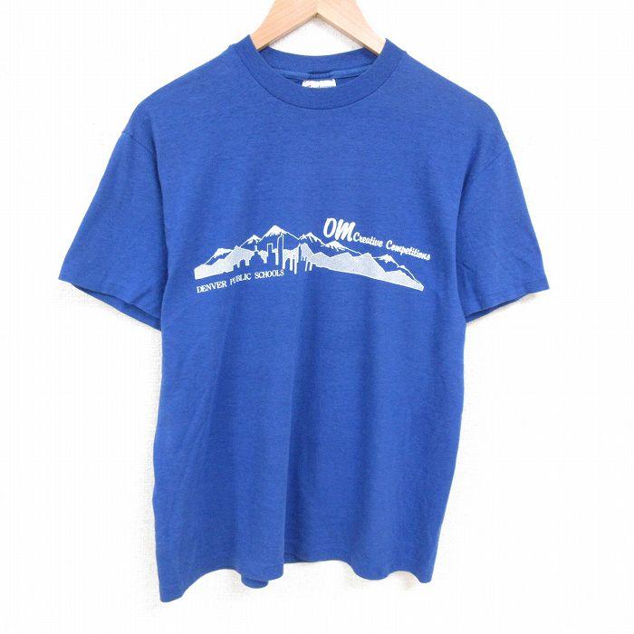 XL/古着 半袖 ビンテージ Tシャツ メンズ 80s デンバー 山 クルー