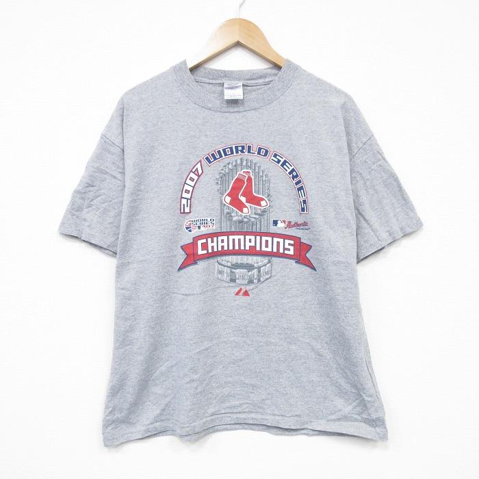 MLB XL/古着 半袖 ビンテージ Tシャツ メンズ 00s MLB ボストンレッド
