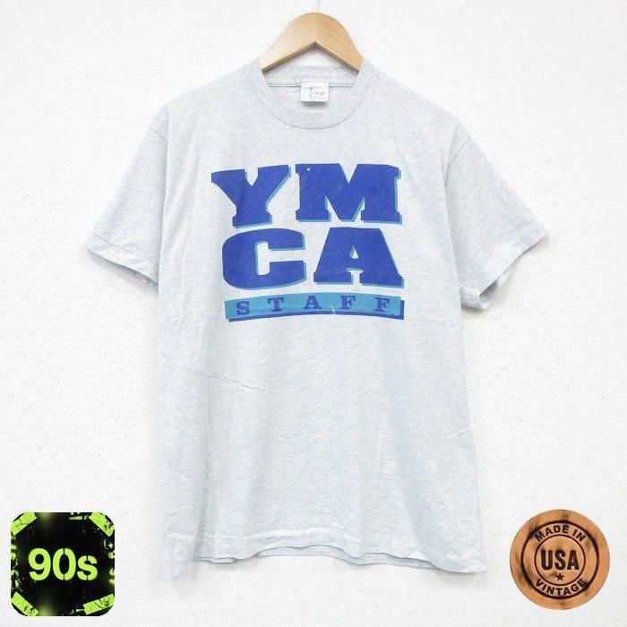 50%OFF】L/古着 半袖 ビンテージ Tシャツ メンズ 90s YMCA クルー 