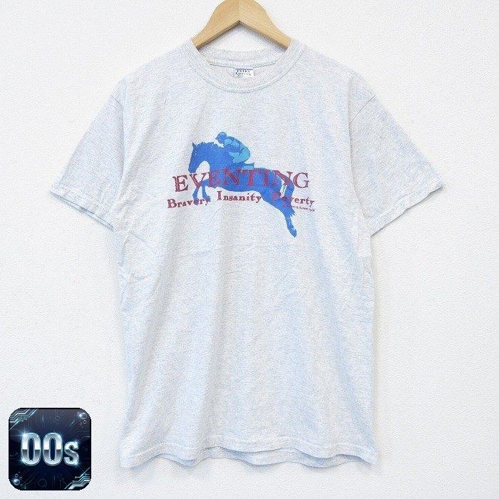 L/古着 半袖 ビンテージ Tシャツ メンズ 00s 競馬 コットン クルー